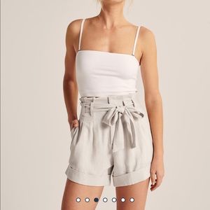 Abercrombie linen blend belted shorts